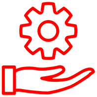 Icon Hand mit Zahnrad